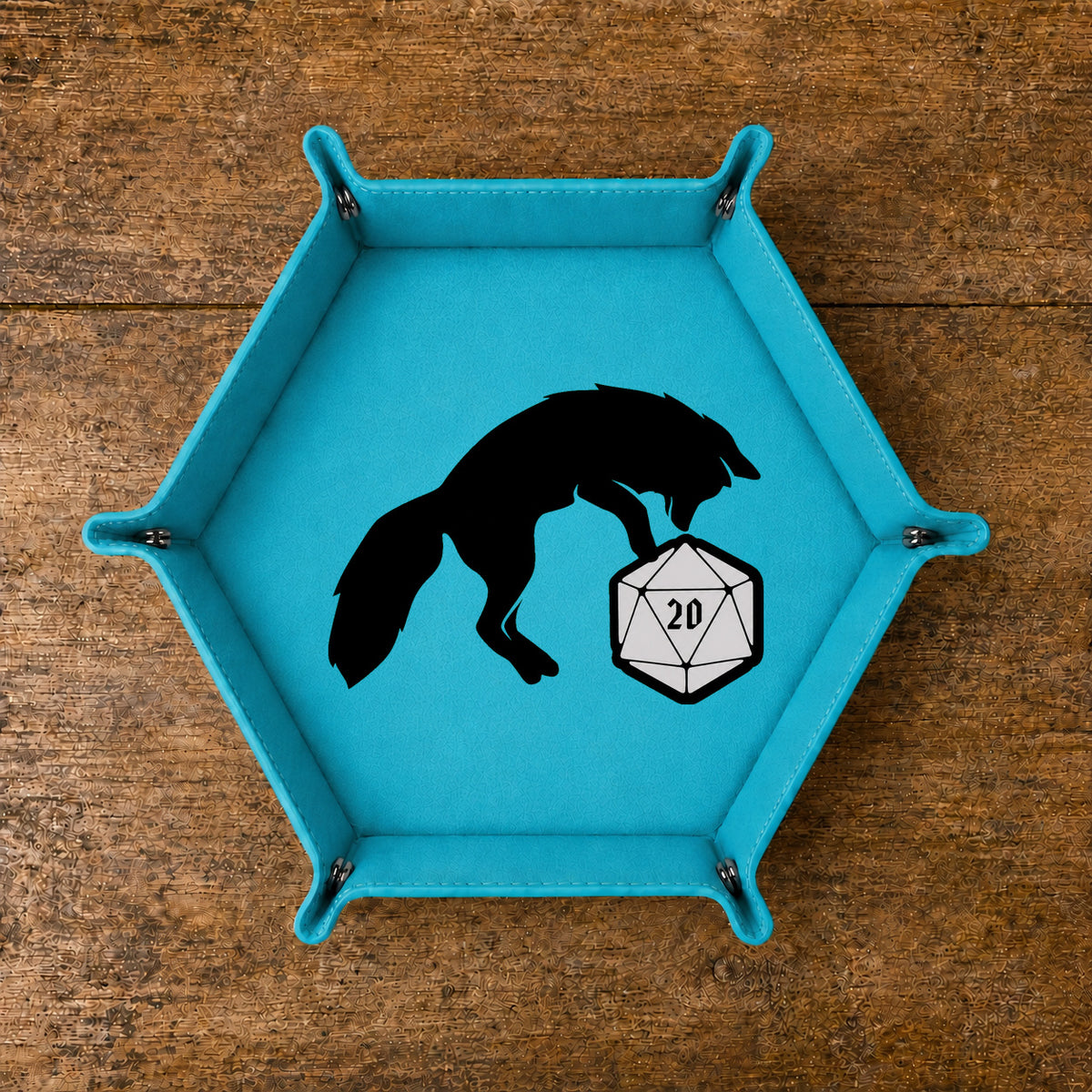 Curious Fox And D20 - DICE TRAY