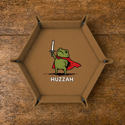 Huzzah Frog Knight - DICE TRAY Huzzah Frog Knight Dice Tray | Foldable PU Leather D&D Dice Tray