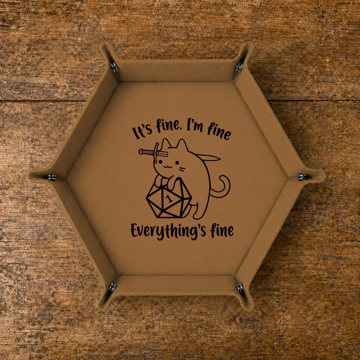 Critical Fail Cat - DICE TRAY Critical Fail Cat Dice Tray | Foldable PU Leather D&D Tray