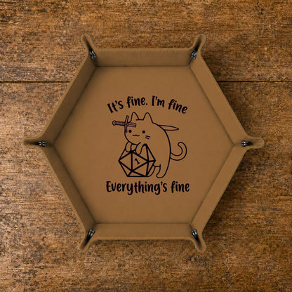 Critical Fail Cat - DICE TRAY Critical Fail Cat Dice Tray | Foldable PU Leather D&D Tray