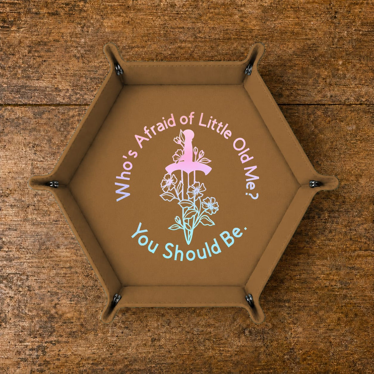 Floral Dagger Dark Fantasy - DICE TRAY Floral Dagger Dice Tray | Foldable PU Leather D&D RPG Tray