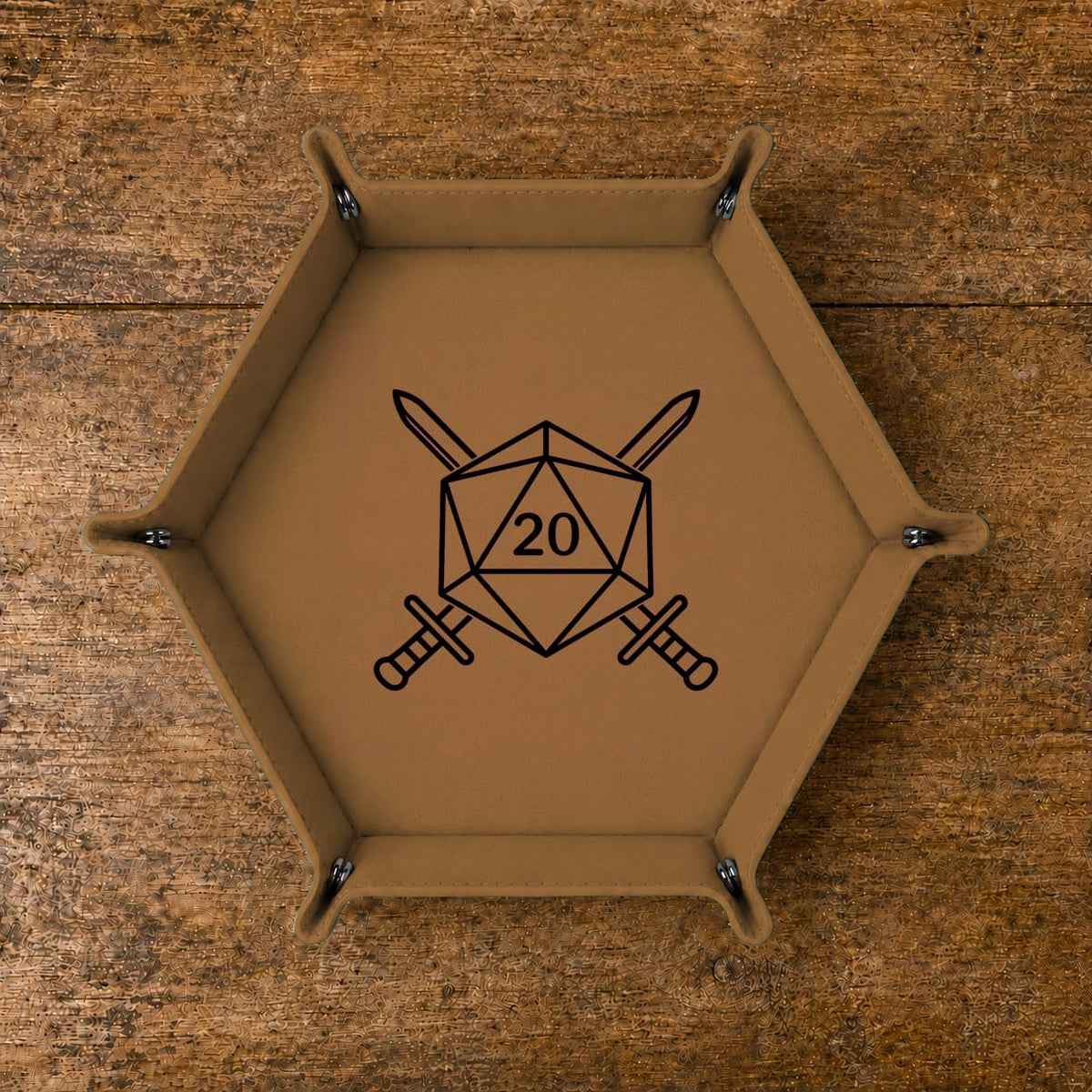 D20 Crossed Swords - DICE TRAY
