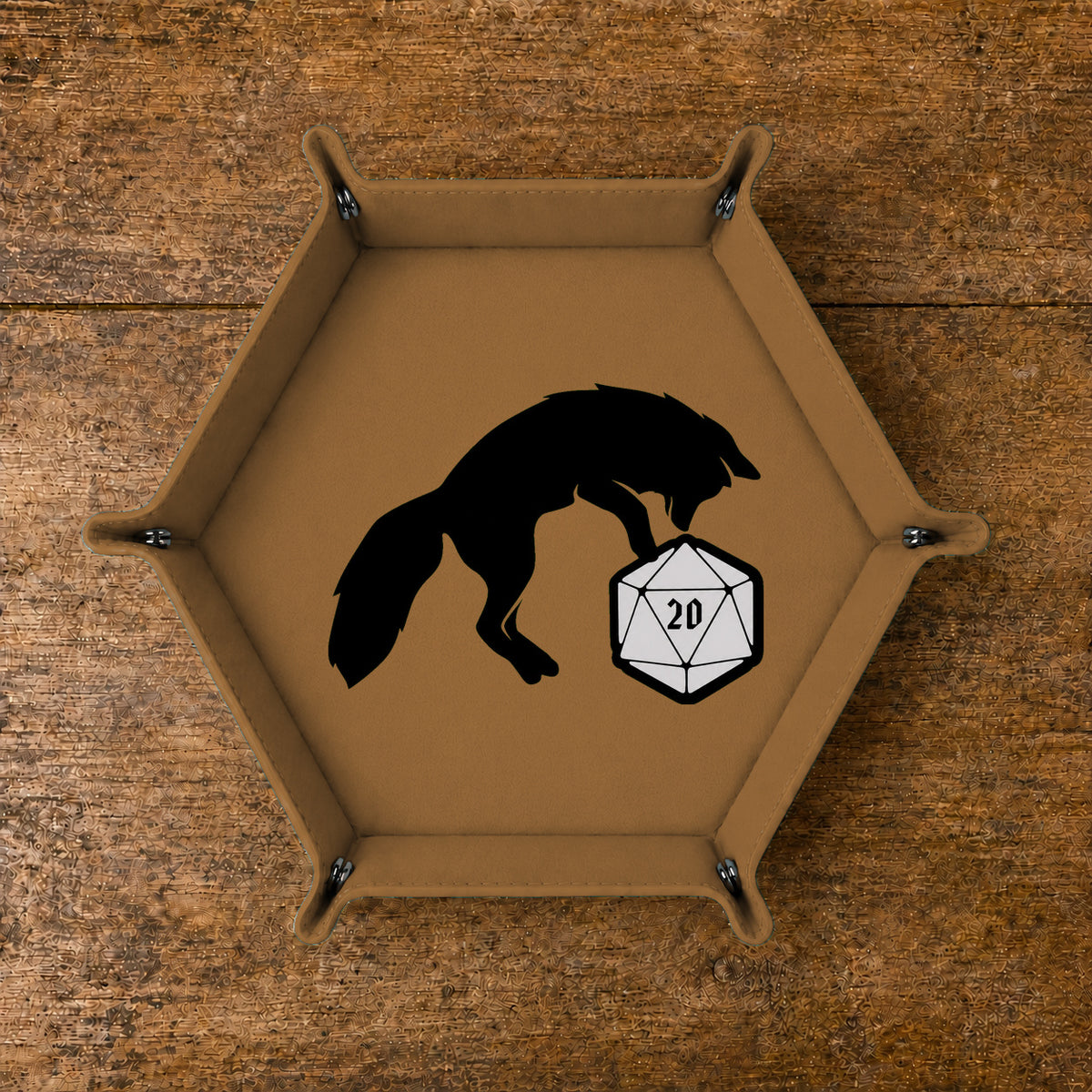 Curious Fox And D20 - DICE TRAY