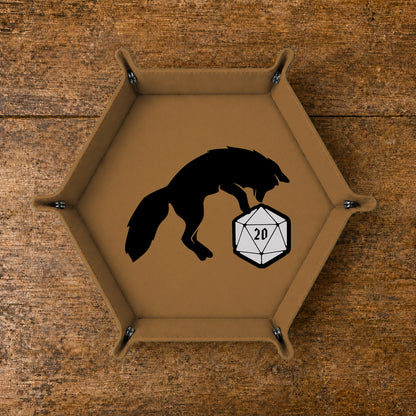 Curious Fox And D20 - DICE TRAY