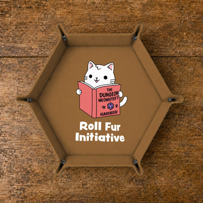 Cat Dungeon Meowster - DICE TRAY Cat Dungeon Meowster Dice Tray | Foldable PU Leather D&D Tray