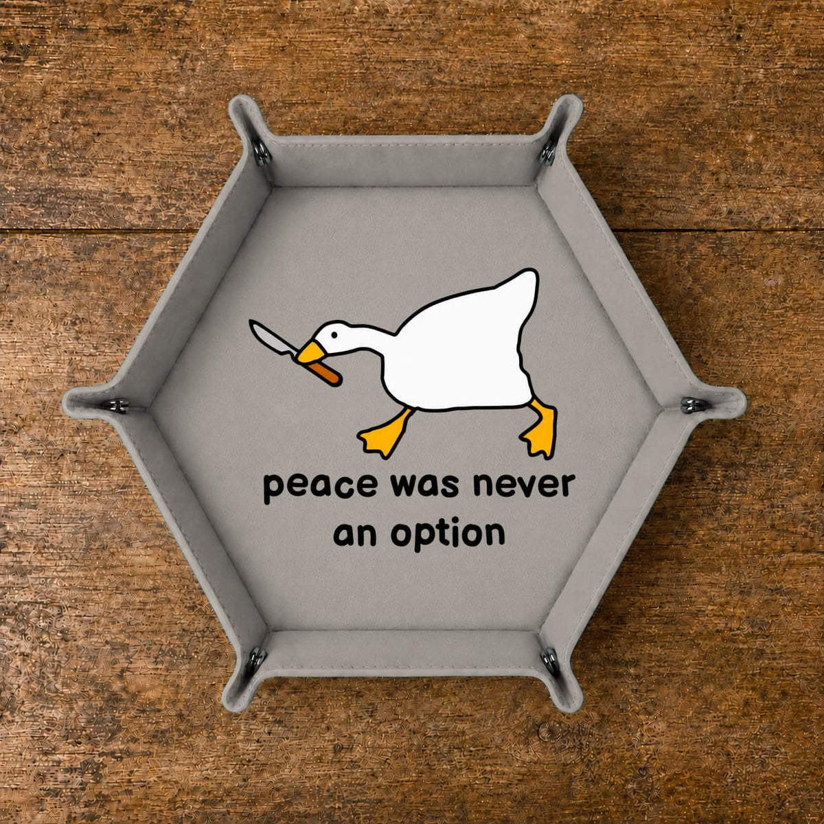 Peace Was Never An Option - DICE TRAY Peace Was Never An Option Dice Tray, Goose Dice Tray, Dungeons And Dragons Leather Dice Tray, Collapsable Dice Tray