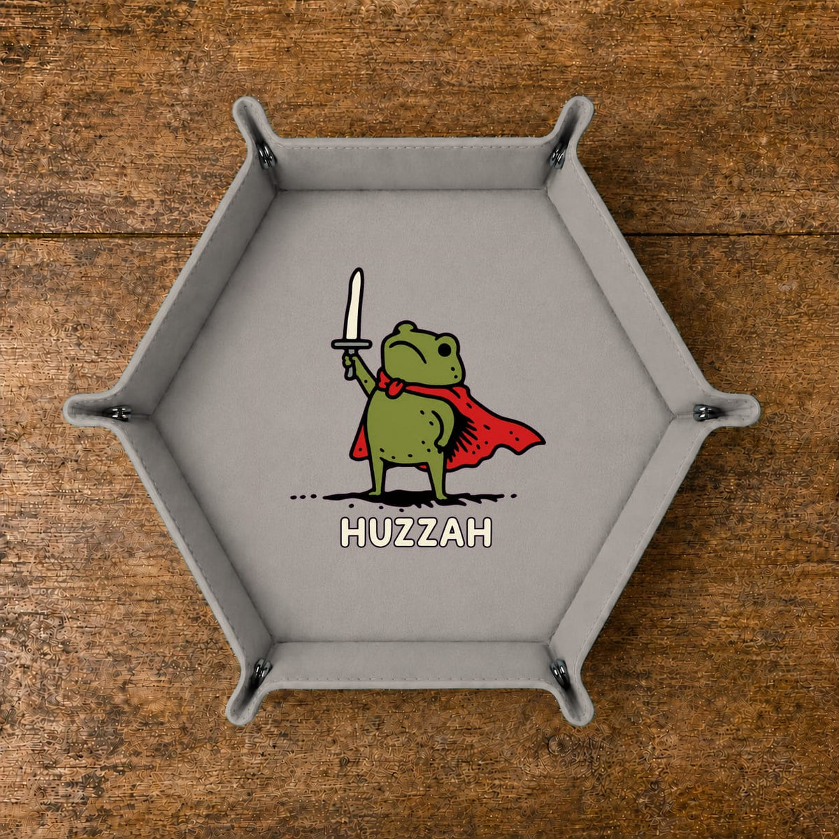Huzzah Frog Knight - DICE TRAY Huzzah Frog Knight Dice Tray | Foldable PU Leather D&D Dice Tray
