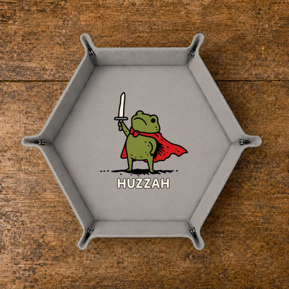 Huzzah Frog Knight - DICE TRAY Huzzah Frog Knight Dice Tray | Foldable PU Leather D&D Dice Tray