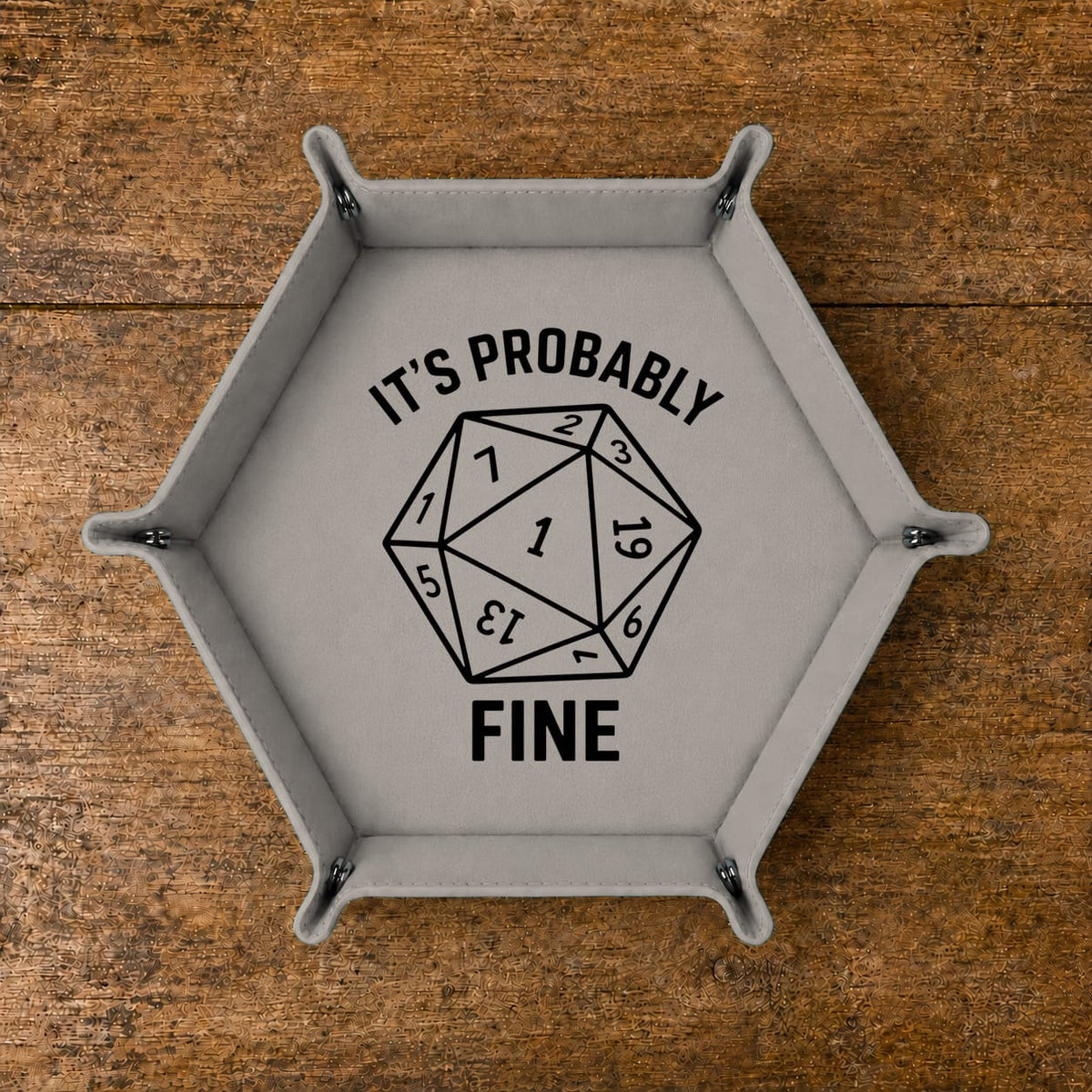 Natural One Probably Fine - DICE TRAY Natural One Dice Tray | Foldable PU Leather D&D Tray