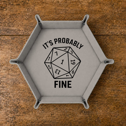 Natural One Probably Fine - DICE TRAY Natural One Dice Tray | Foldable PU Leather D&D Tray