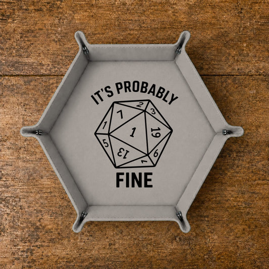 Natural One Probably Fine - DICE TRAY Natural One Dice Tray | Foldable PU Leather D&D Tray