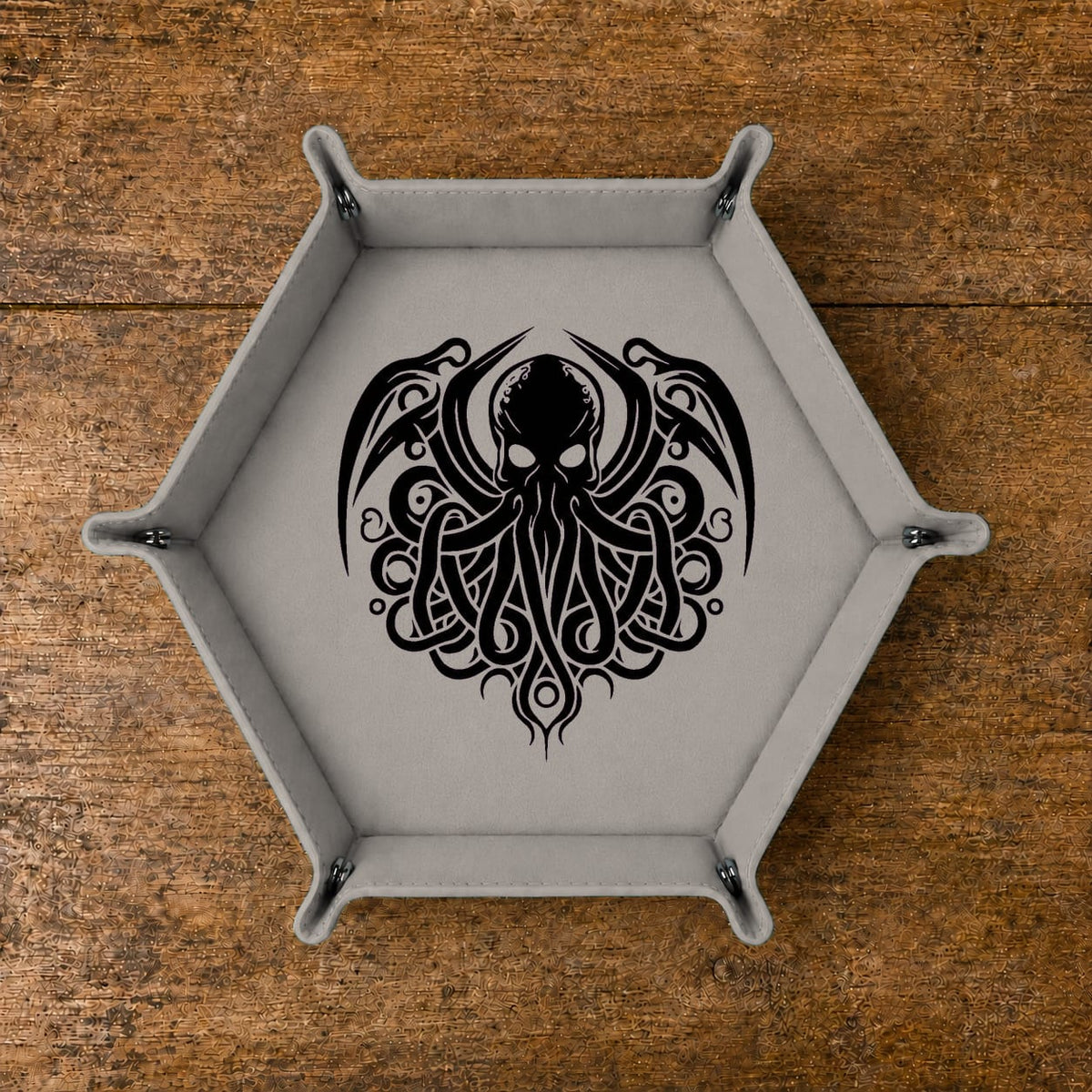 Eldritch Cthulhu Emblem - DICE TRAY Cthulhu Dice Tray | Foldable PU Leather D&D RPG Tray