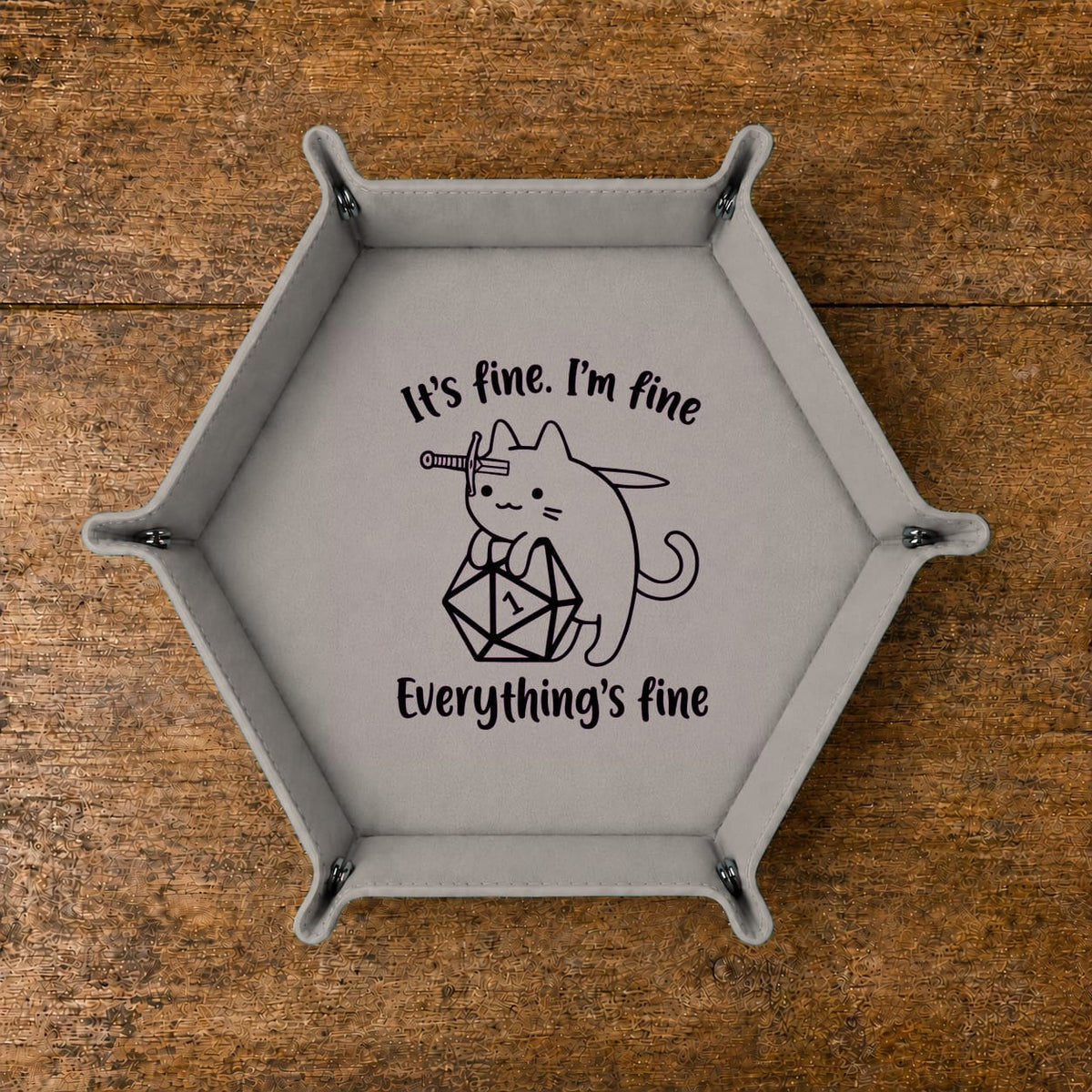 Critical Fail Cat - DICE TRAY Critical Fail Cat Dice Tray | Foldable PU Leather D&D Tray