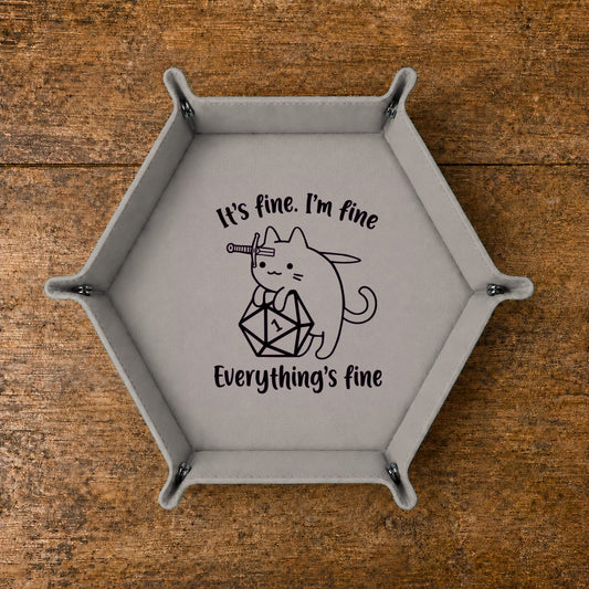 Critical Fail Cat - DICE TRAY Critical Fail Cat Dice Tray | Foldable PU Leather D&D Tray