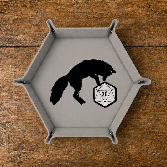 Curious Fox And D20 - DICE TRAY
