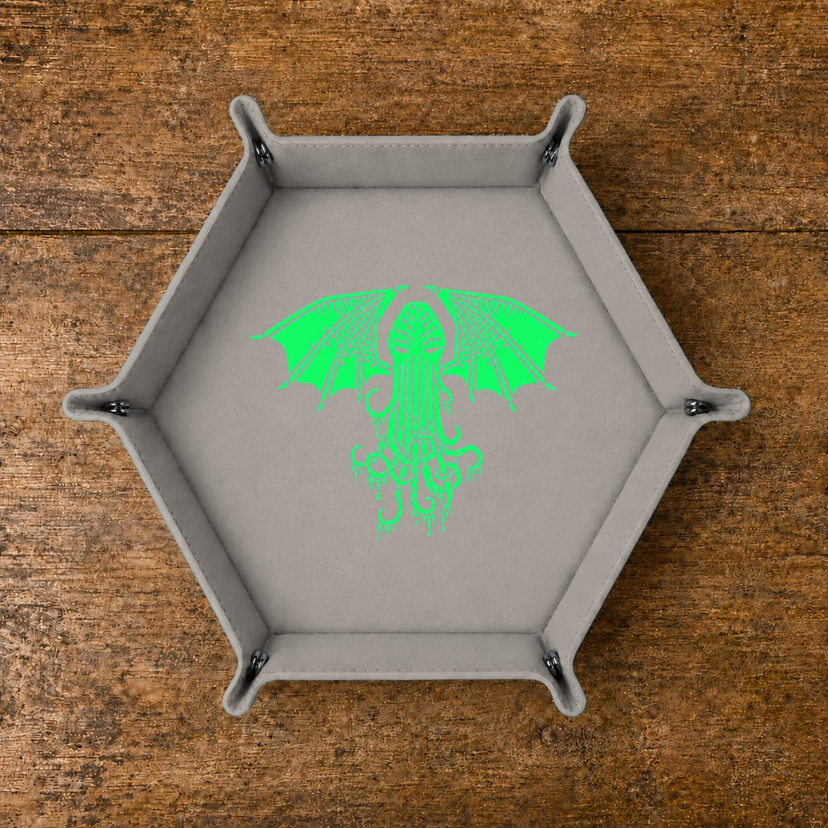 Winged Cthulhu Rising - DICE TRAY Winged Cthulhu Rising Dice Tray | Foldable PU Leather D&D Tray