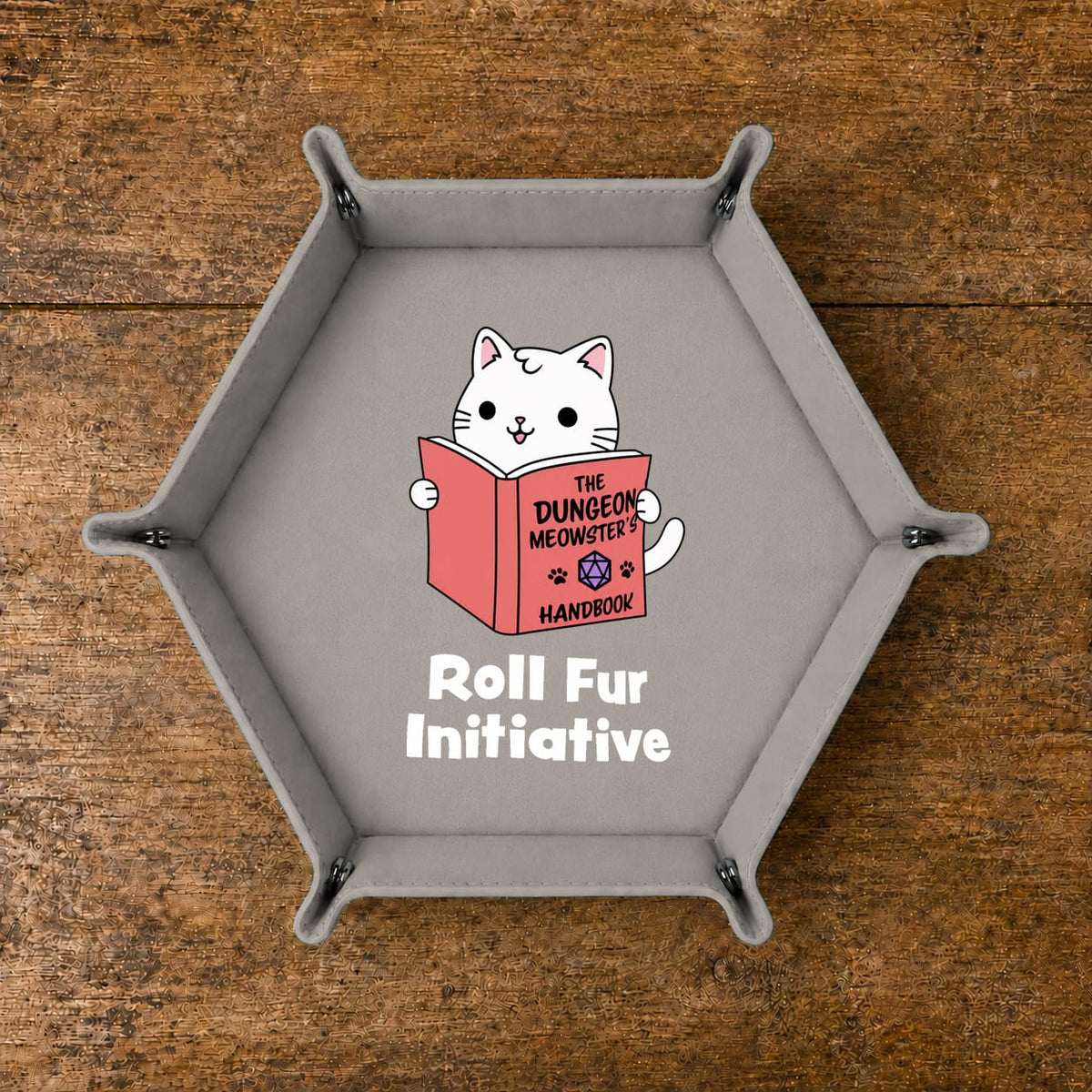 Cat Dungeon Meowster - DICE TRAY Cat Dungeon Meowster Dice Tray | Foldable PU Leather D&D Tray