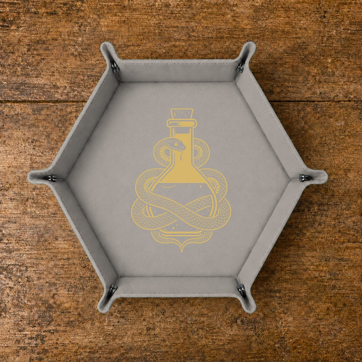 Snake And Alchemy Potion - DICE TRAY Snake And Alchemy Potion Dice Tray | Foldable PU Leather D&D Tray