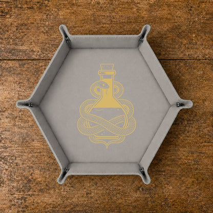 Snake And Alchemy Potion - DICE TRAY Snake And Alchemy Potion Dice Tray | Foldable PU Leather D&D Tray