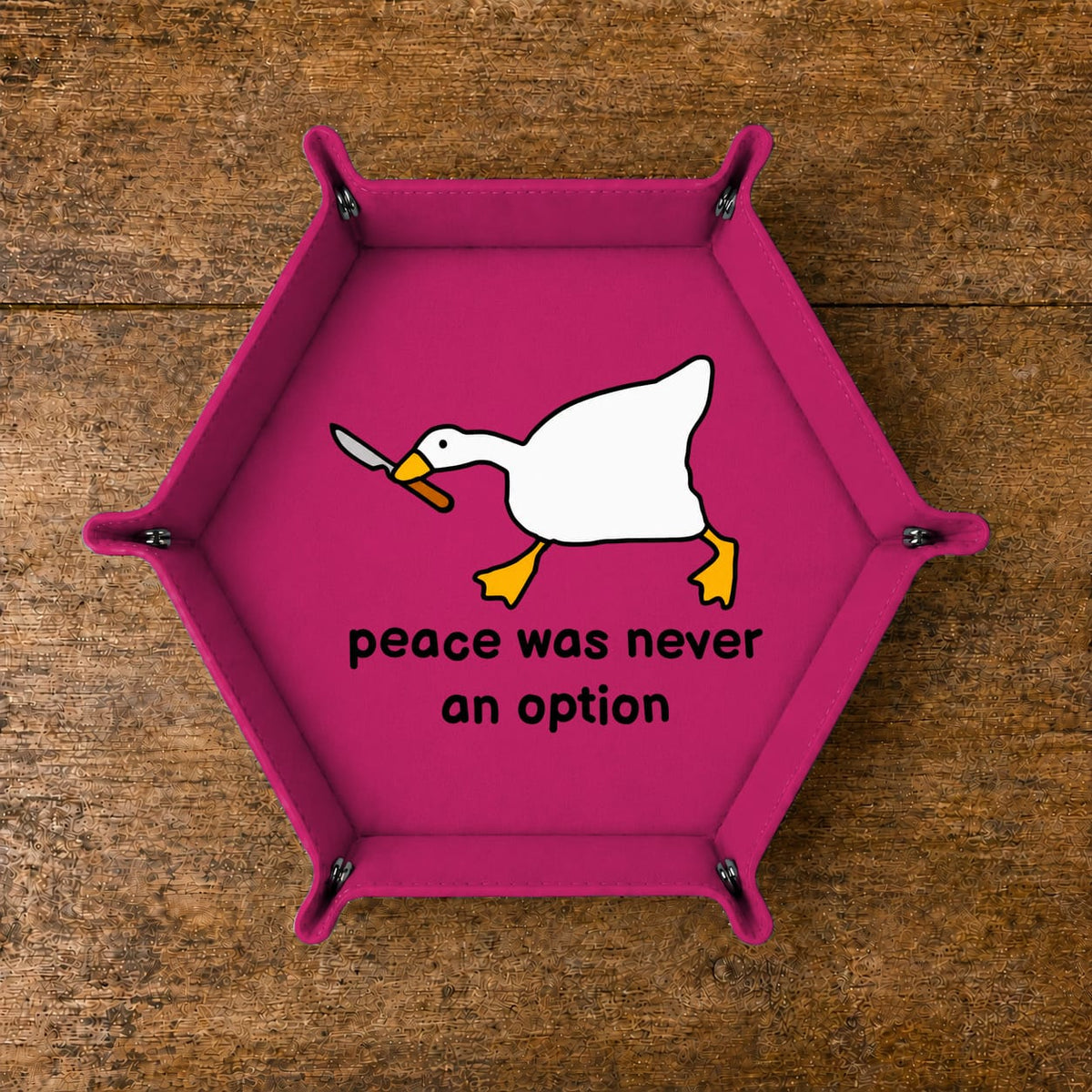 Peace Was Never An Option - DICE TRAY Peace Was Never An Option Dice Tray, Goose Dice Tray, Dungeons And Dragons Leather Dice Tray, Collapsable Dice Tray