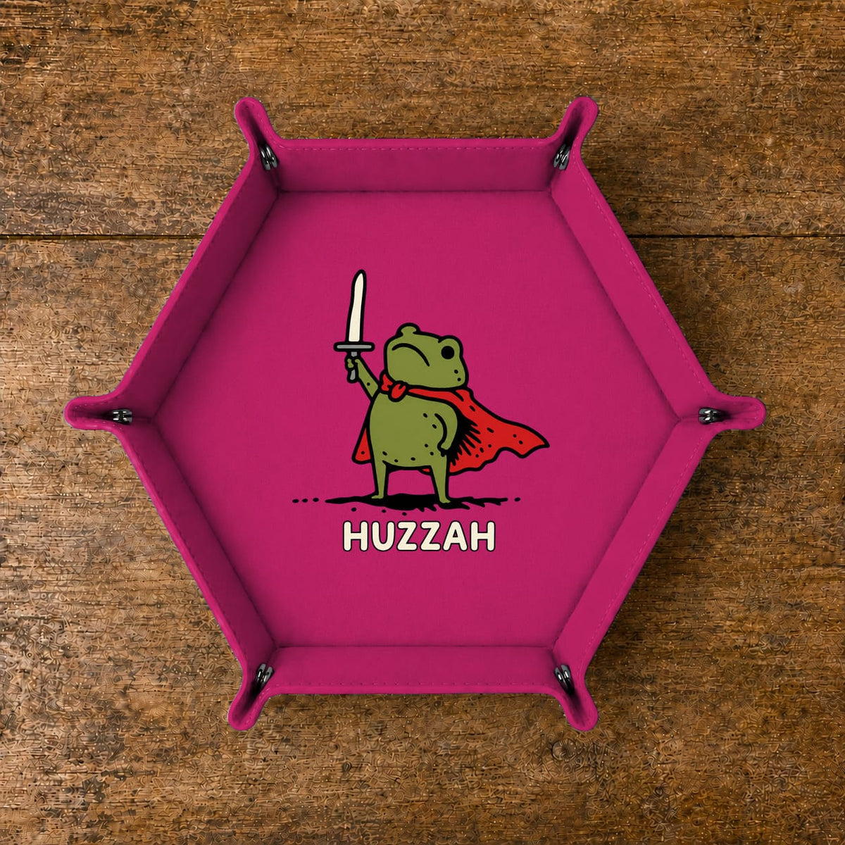 Huzzah Frog Knight - DICE TRAY Huzzah Frog Knight Dice Tray | Foldable PU Leather D&D Dice Tray