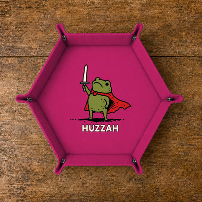 Huzzah Frog Knight - DICE TRAY Huzzah Frog Knight Dice Tray | Foldable PU Leather D&D Dice Tray