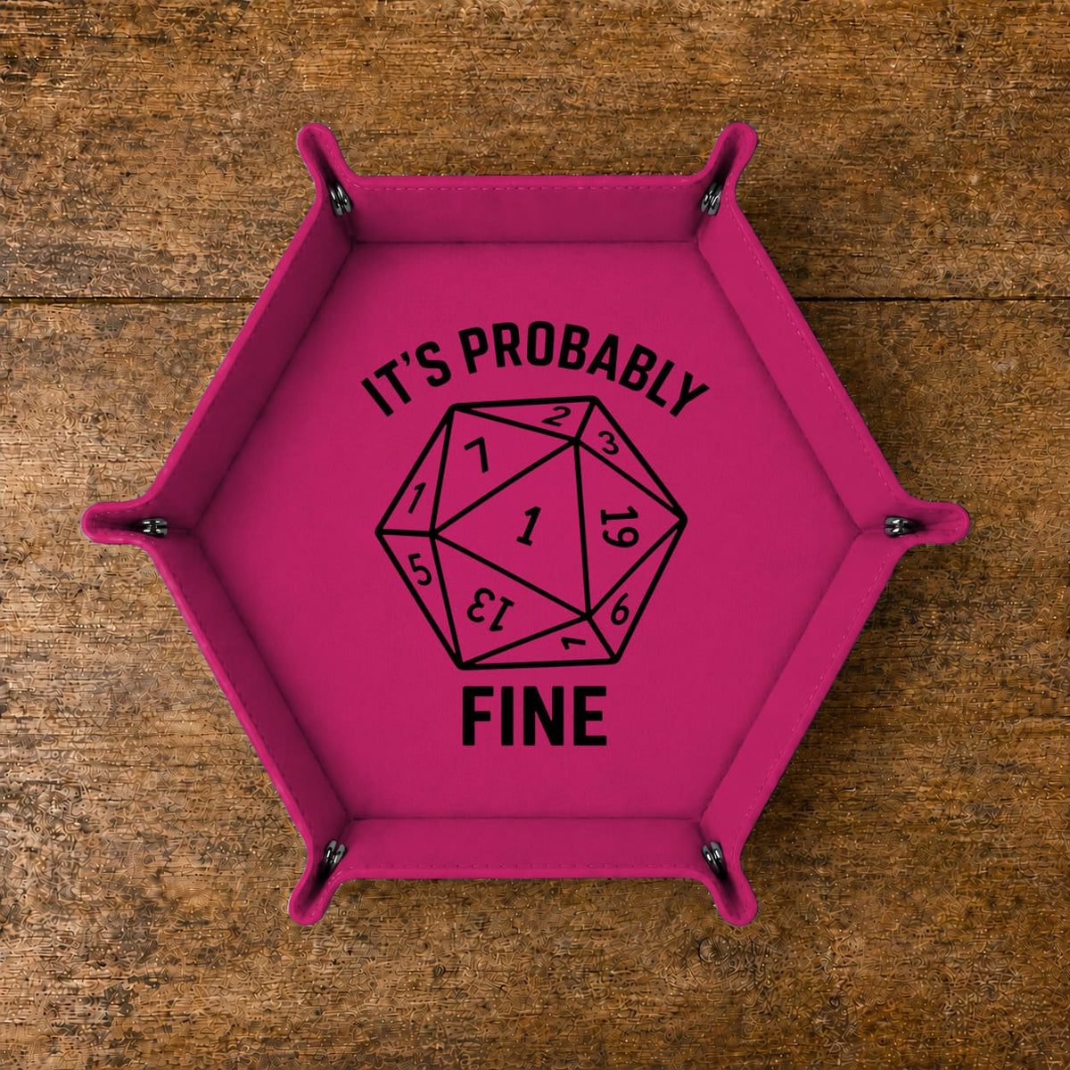 Natural One Probably Fine - DICE TRAY Natural One Dice Tray | Foldable PU Leather D&D Tray