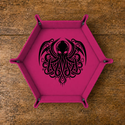 Eldritch Cthulhu Emblem - DICE TRAY Cthulhu Dice Tray | Foldable PU Leather D&D RPG Tray