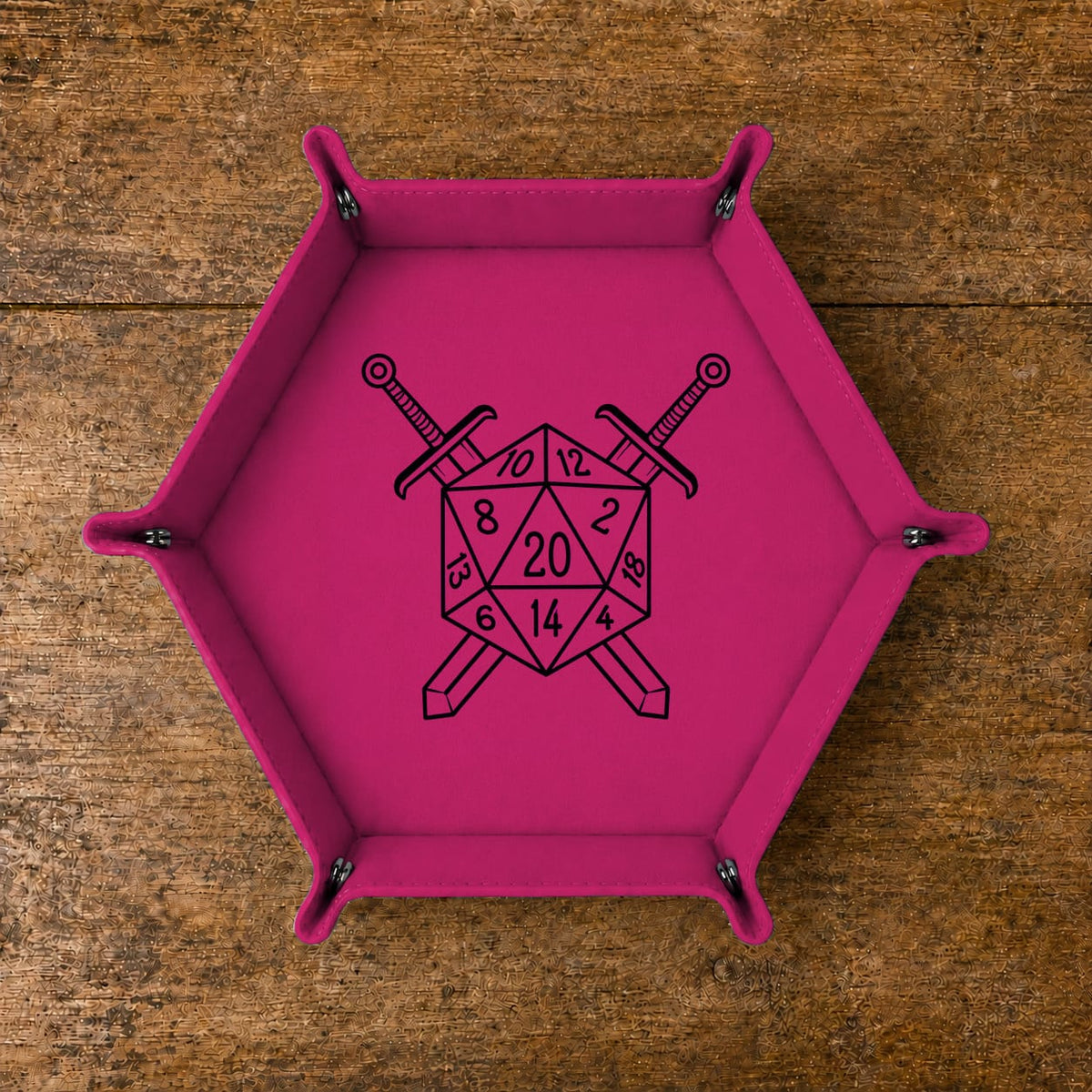 D20 Battle Crest - DICE TRAY D20 Battle Crest Dice Tray | Foldable PU Leather D&D Tray