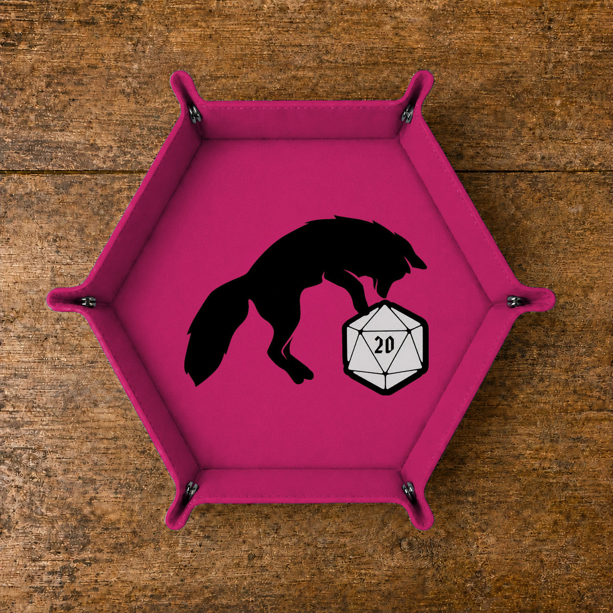 Curious Fox And D20 - DICE TRAY
