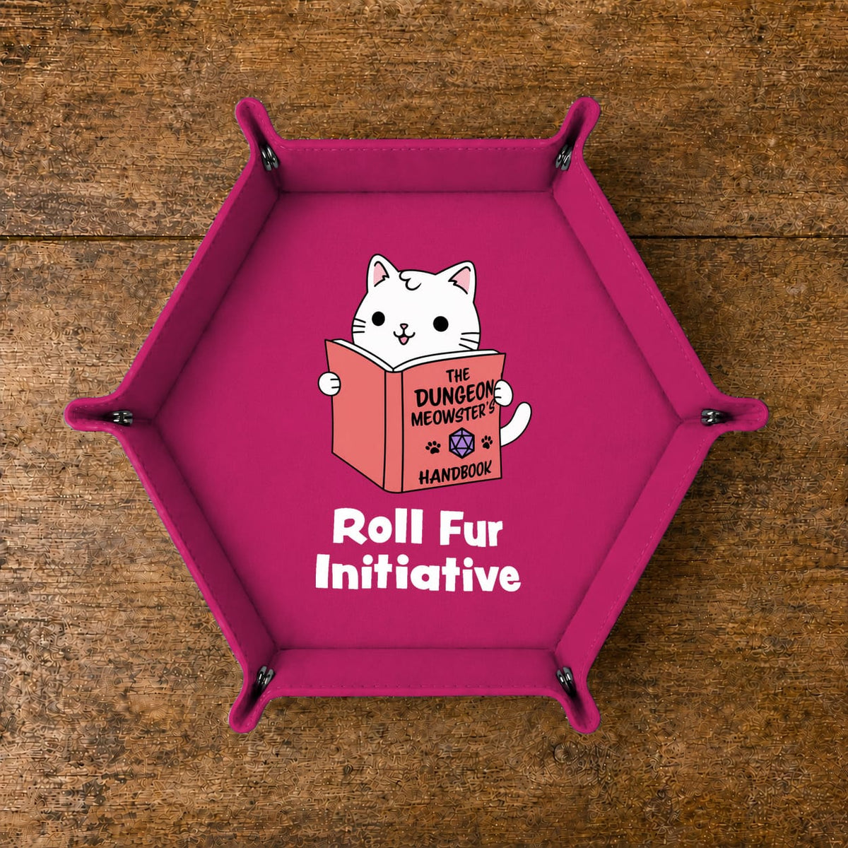 Cat Dungeon Meowster - DICE TRAY Cat Dungeon Meowster Dice Tray | Foldable PU Leather D&D Tray