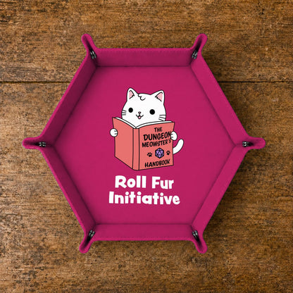 Cat Dungeon Meowster - DICE TRAY Cat Dungeon Meowster Dice Tray | Foldable PU Leather D&D Tray