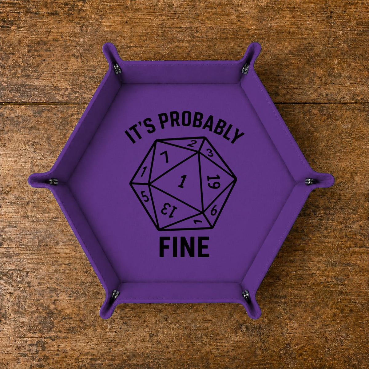 Natural One Probably Fine - DICE TRAY Natural One Dice Tray | Foldable PU Leather D&D Tray