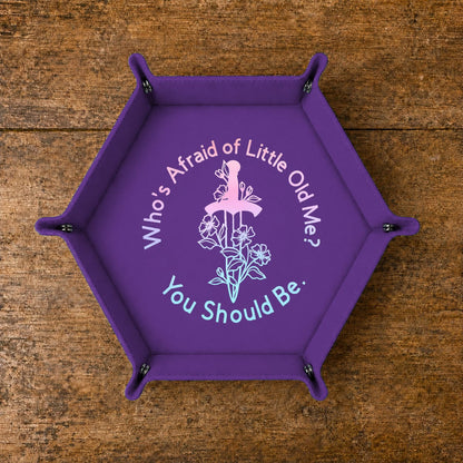 Floral Dagger Dark Fantasy - DICE TRAY Floral Dagger Dice Tray | Foldable PU Leather D&D RPG Tray