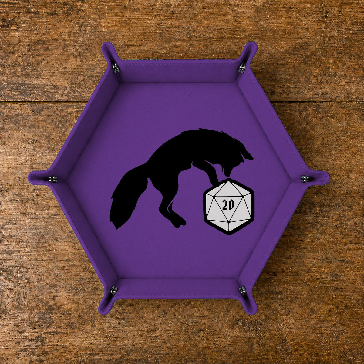 Curious Fox And D20 - DICE TRAY