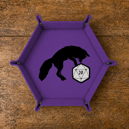 Curious Fox And D20 - DICE TRAY