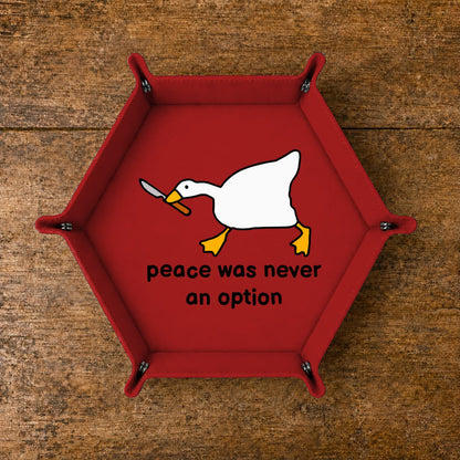 Peace Was Never An Option - DICE TRAY Peace Was Never An Option Dice Tray, Goose Dice Tray, Dungeons And Dragons Leather Dice Tray, Collapsable Dice Tray