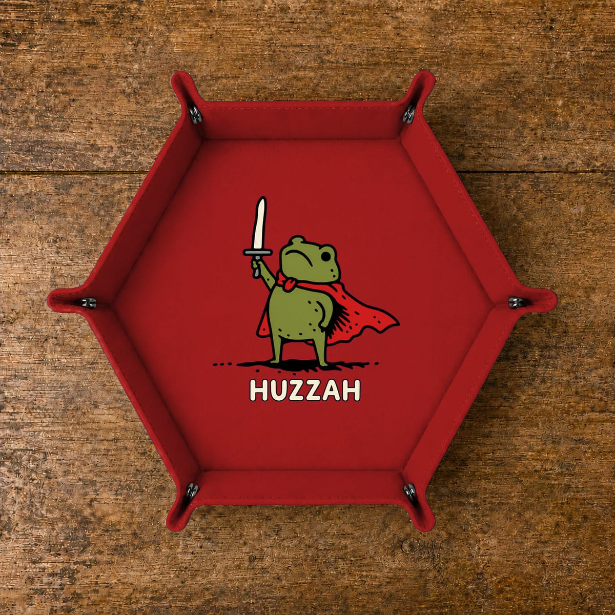 Huzzah Frog Knight - DICE TRAY Huzzah Frog Knight Dice Tray | Foldable PU Leather D&D Dice Tray