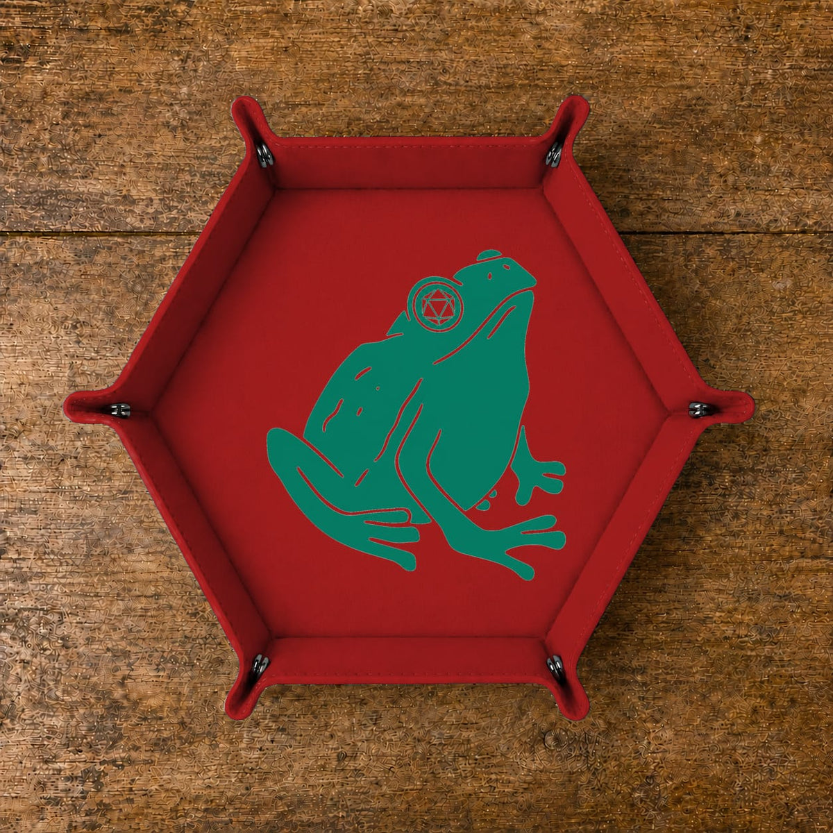 Frog Gamer With D20 Headphones - DICE TRAY Frog Gamer D20 Dice Tray | Foldable PU Leather D&D Tray