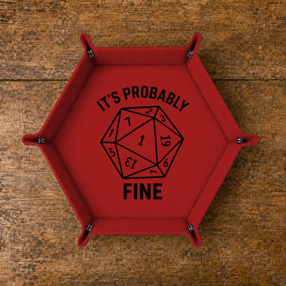 Natural One Probably Fine - DICE TRAY Natural One Dice Tray | Foldable PU Leather D&D Tray
