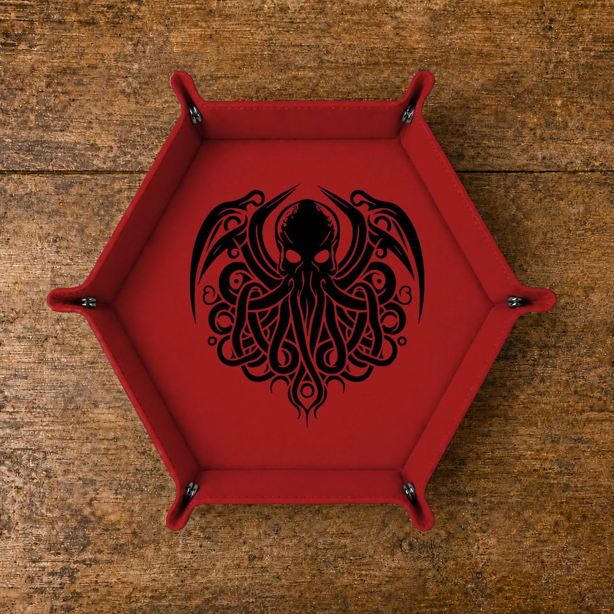 Eldritch Cthulhu Emblem - DICE TRAY Cthulhu Dice Tray | Foldable PU Leather D&D RPG Tray