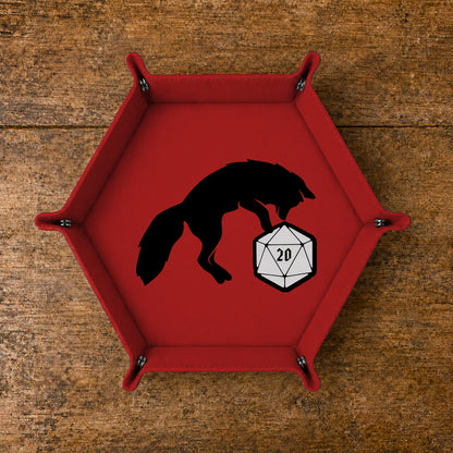 Curious Fox And D20 - DICE TRAY