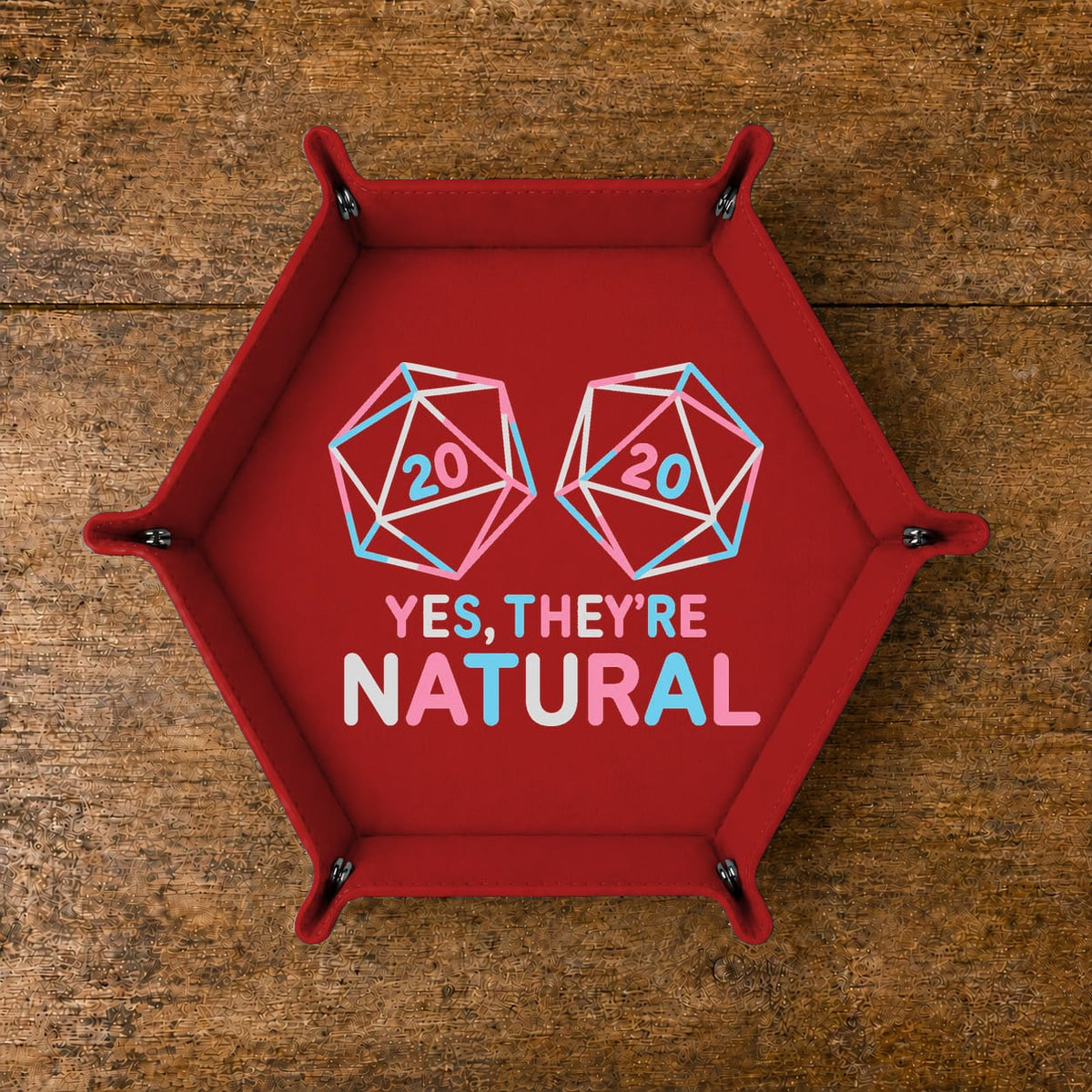 Natural 20 Critical Hit Pair - DICE TRAY Natural 20 Critical Hit Pair Dice Tray | Foldable PU Leather D&D Tray