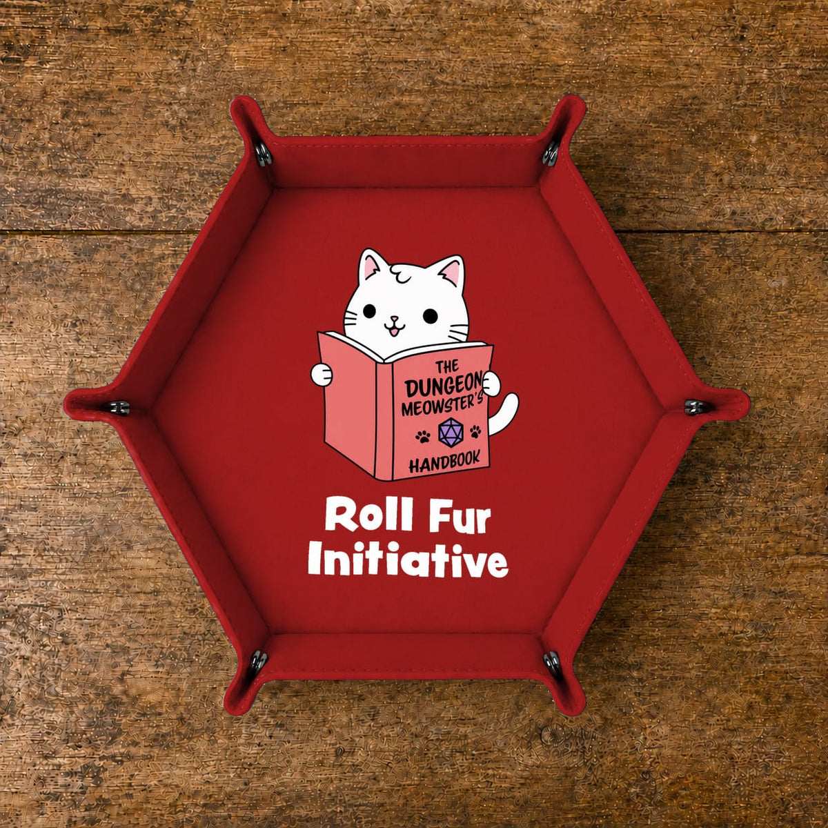 Cat Dungeon Meowster - DICE TRAY Cat Dungeon Meowster Dice Tray | Foldable PU Leather D&D Tray