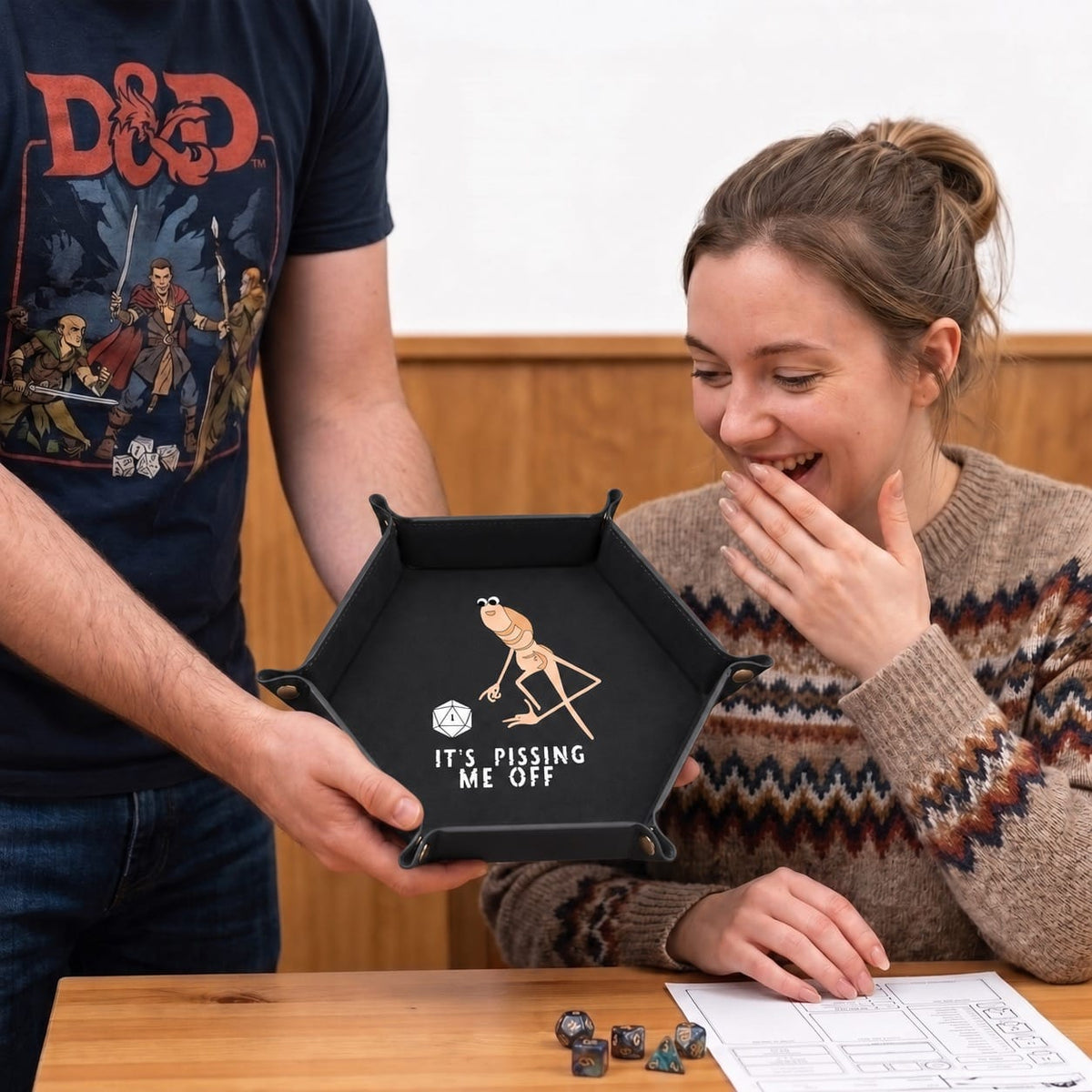 Natural One Rage - DICE TRAY Natural One Rage Dice Tray | Foldable PU Leather D&D Tray