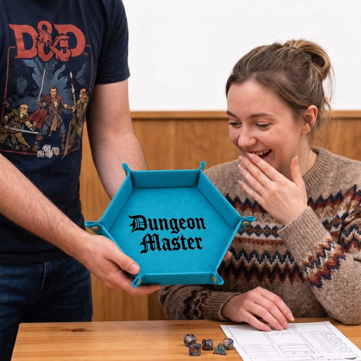 Gothic Dungeon Master - DICE TRAY Gothic Dungeon Master Dice Tray | Foldable PU Leather D&D Tray