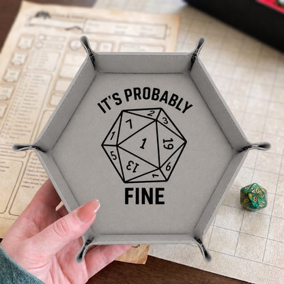 Natural One Probably Fine - DICE TRAY Natural One Dice Tray | Foldable PU Leather D&D Tray