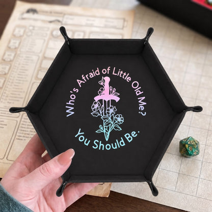 Floral Dagger Dark Fantasy - DICE TRAY Floral Dagger Dice Tray | Foldable PU Leather D&D RPG Tray