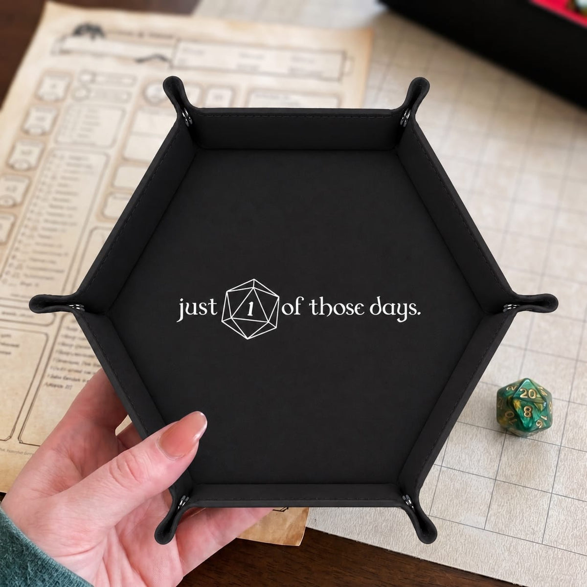Just A Natural One Day - DICE TRAY Just A Natural One Day Dice Tray | Foldable PU Leather D&D Tray
