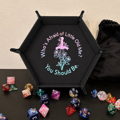 Floral Dagger Dark Fantasy - DICE TRAY Floral Dagger Dice Tray | Foldable PU Leather D&D RPG Tray
